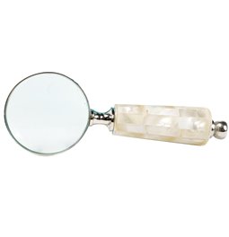 Brass 4 Magnifier w/mop handle NKL finish