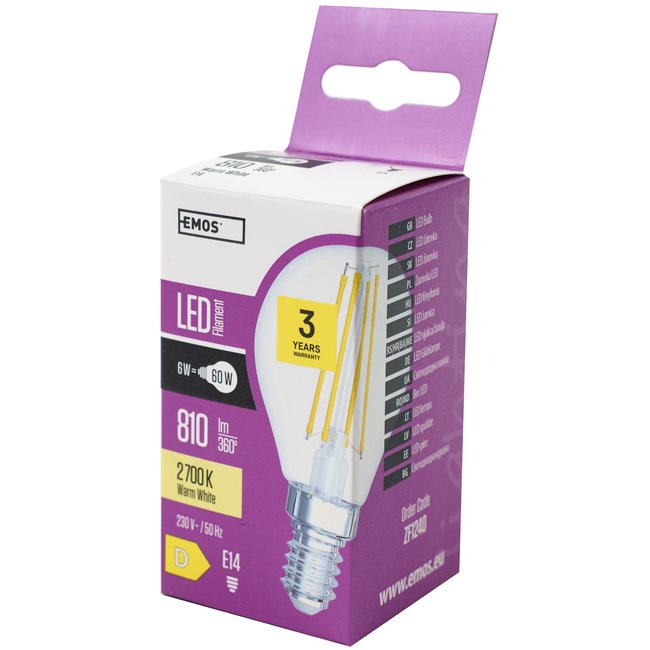 LED Bulb LED FLM Mini GL 6W(60W) 810lm, E14 