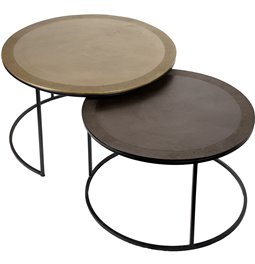 Coffee table Jarne set, 75x75x44, 65x65x39cm