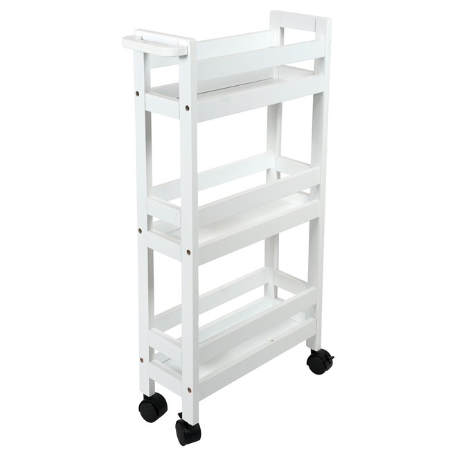 Wheels trolley White, 3 stores, H75X40x15cm