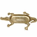 Tray Crocodile, aluminium, golden, 3.8x40.6x25.4cm