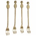 Fork set 4 Pineapple, brass, 14x1.9x0.63cm