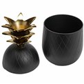 Canister Pineapple, aluminium, black/golden, H20 D10cm
