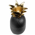 Dekoratyvinis indas Pineapple L, aliuminio, juodas/aukso sp., H28.5 D12.7cm
