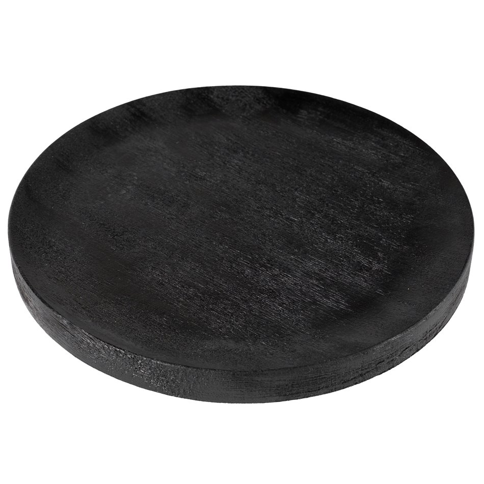 Tray, decorative plate of mango wood black, 30x2x30cm