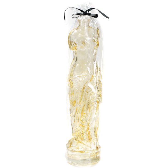 Glass vase Female body, amber, 33x10x8cm