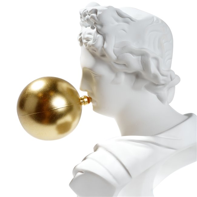 Deco figurine Roman, white/golden, 23x15x15cm