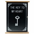 Key box, wooden, black/natural, 27X20X7cm