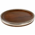 Wooden tray Oliana w/beaded border, D28x6cm