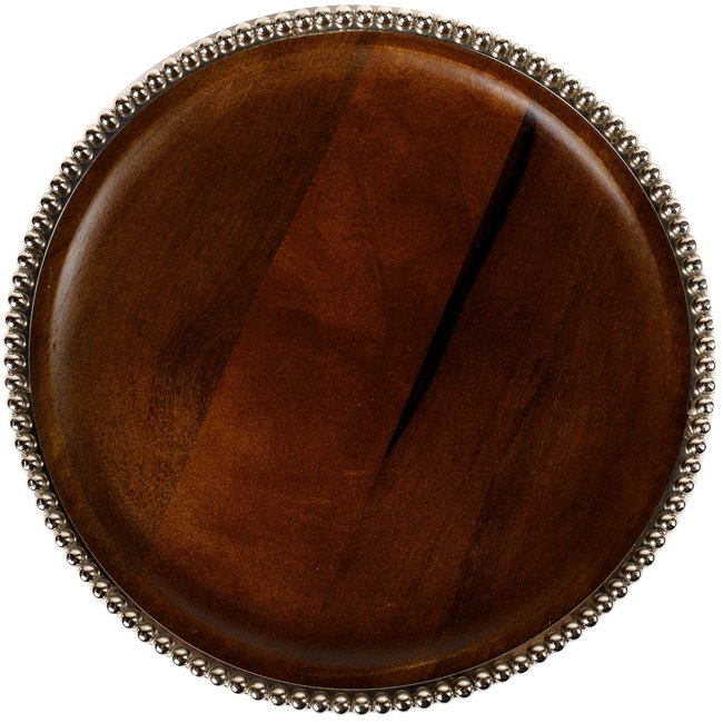 Wooden tray Oliana w/beaded border, D28x6cm