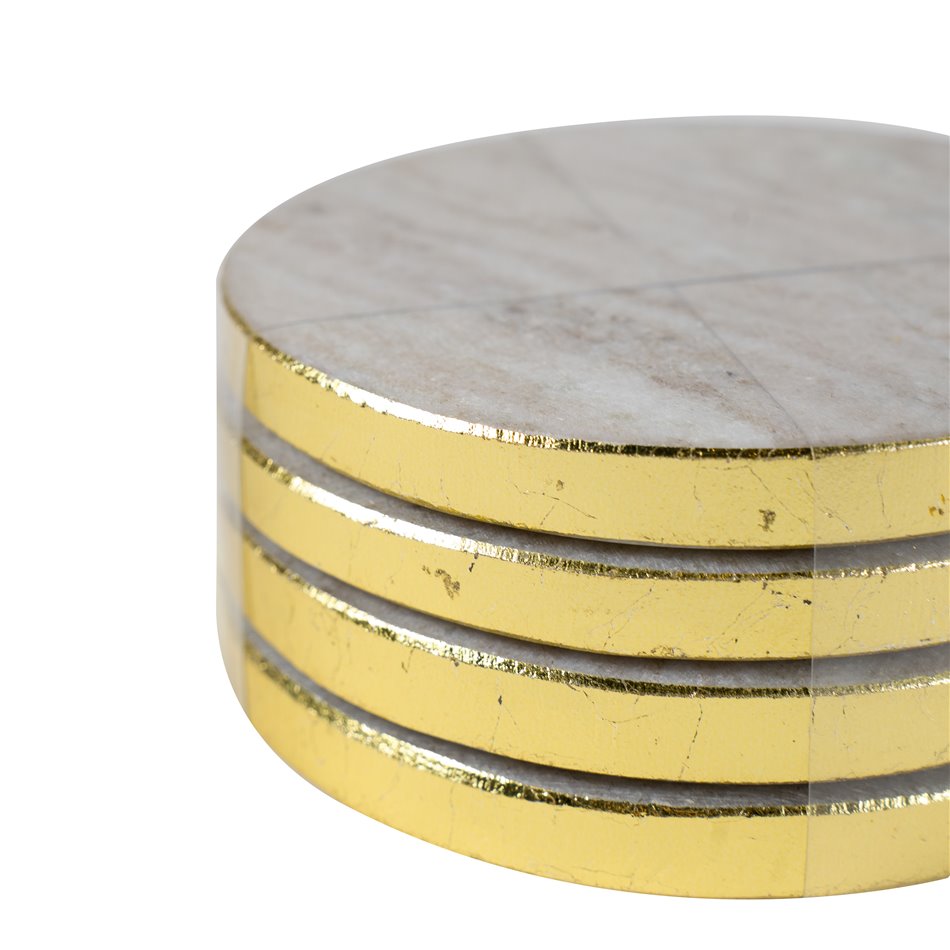 Подставки для стаканов  4 шт., мрамор, 10x5x10cm