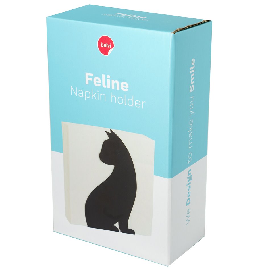 Servetėlių laikiklis Feline, juodas, metalas, H20x12.3x6cm