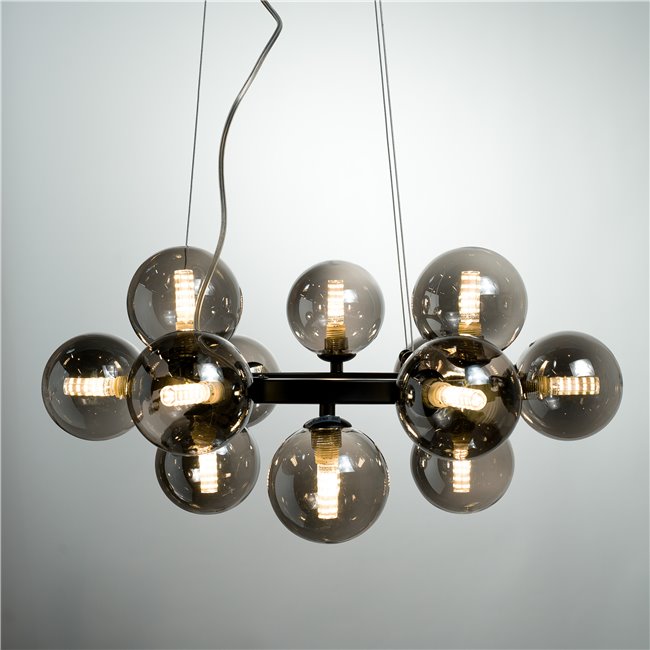 Ceiling lamp Radom smoky, 52x48xH40-135cm, G9x12,MAX5W
