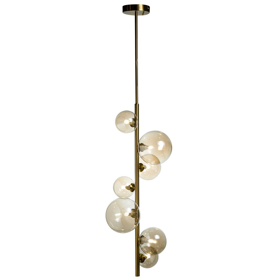 Ceiling lamp Rados cognac, brass, 28x120cm, G9 LED x7, MAX5W
