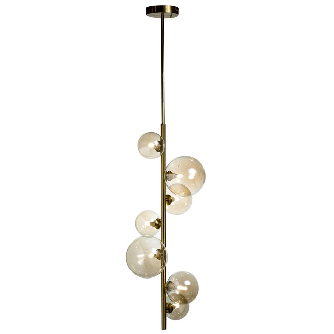 Ceiling lamp Rados cognac, brass, 28x120cm, G9 LED x7, MAX5W