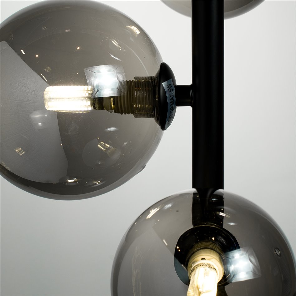 Pakabinamas šviestuvas Rados smoky, juodas sp., 28x120cm, G9 LED x7, MAX5W