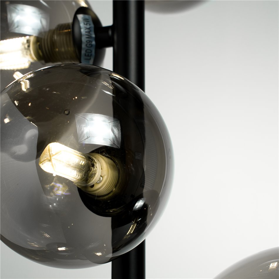 Pakabinamas šviestuvas Rados smoky, juodas sp., 28x120cm, G9 LED x7, MAX5W