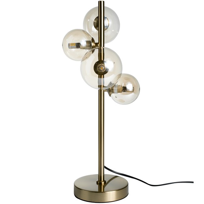 Table lamp Rade cognac/brass, 24x19xH48cm,G9LEDx4, 5W(MAX)