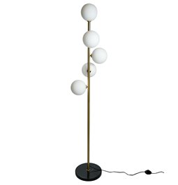 Floor lamp Rade opal white/ brass, D30xH170cm,G9 LEDx5, MAX 5W
