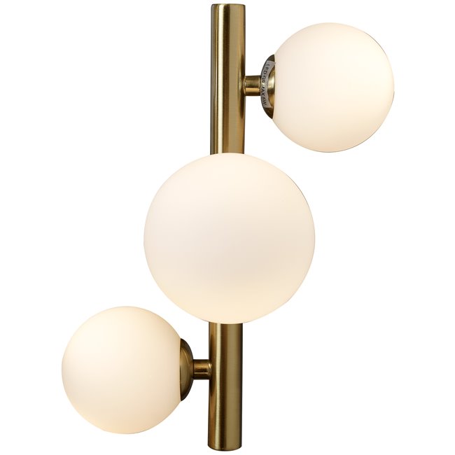 Wall lamp Rade opalwhite/brass, 28x21xH19cm, G9x3, MAX 5W