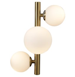 Wall lamp Rade opalwhite/brass, 28x21xH19cm, G9x3, MAX 5W