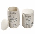 Sandėliavimo indelis x2, Coffee/Sugar, porceliano, kremas, 19x10.5x10.5cm/16x10.5x10.5cm
