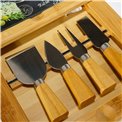 Cheese board World of cheese with 4 knives set, 26x26cm