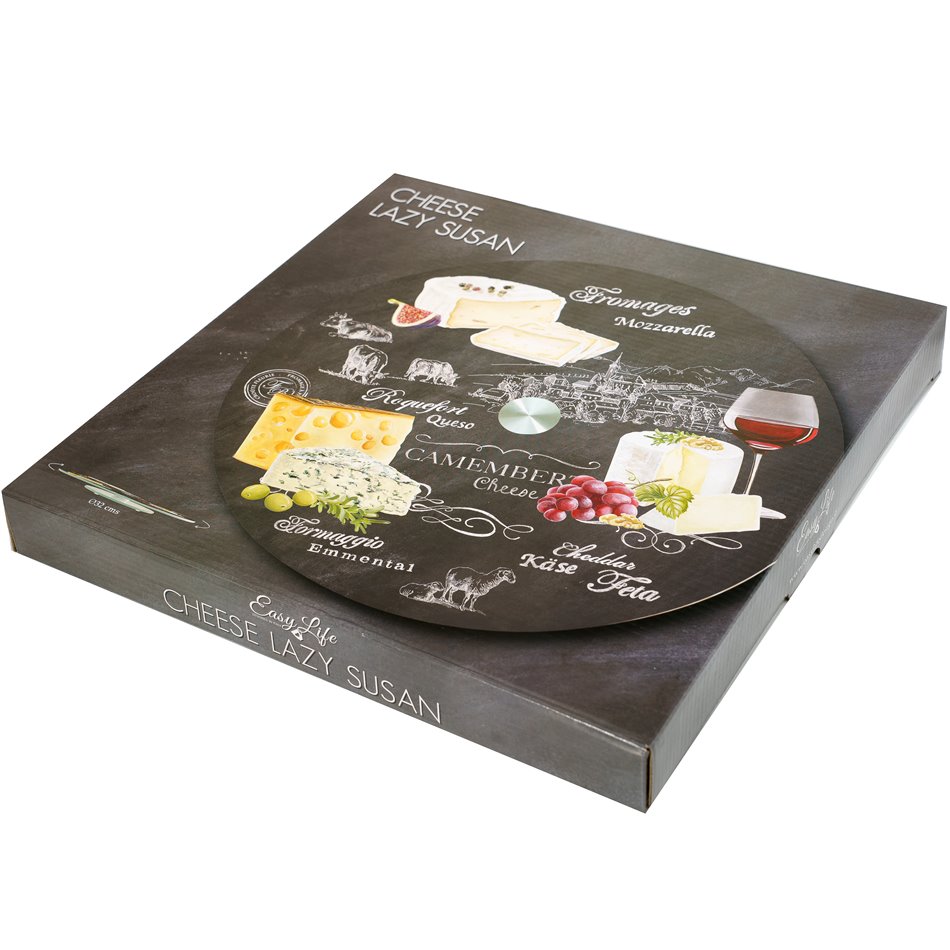 Revolving glass board World of cheese, D32cm