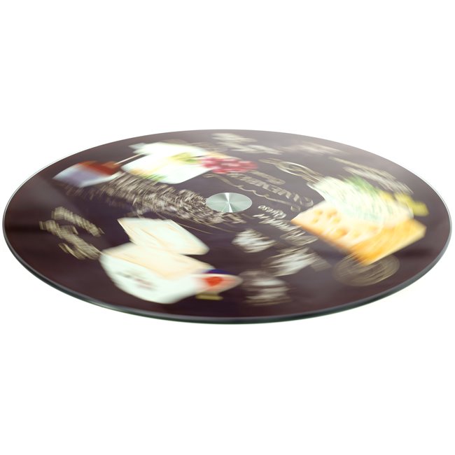 Revolving glass board World of cheese, D32cm