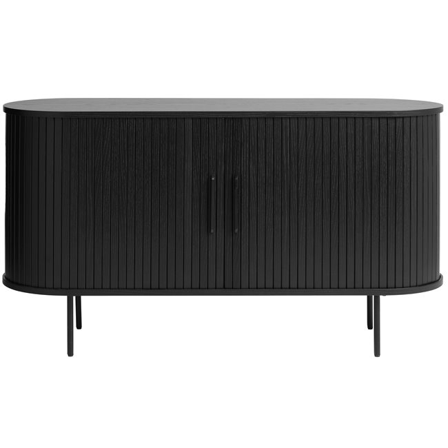 Sideboard Nola, black oak veneer/MDF, H76x140x45cm