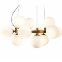 Ceiling lamp Radom, brass/white, 52x48xH40-135cm, G9x12,MAX5W