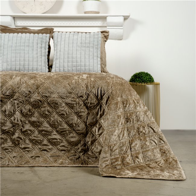 Bed cover Jumis, brown, velvet, 220x240cm