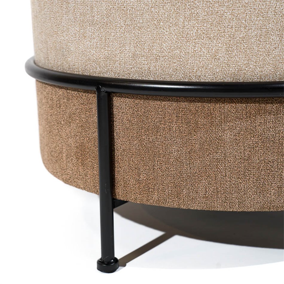 Pouf Mariola B, brown/beige, D48cm, H45cm