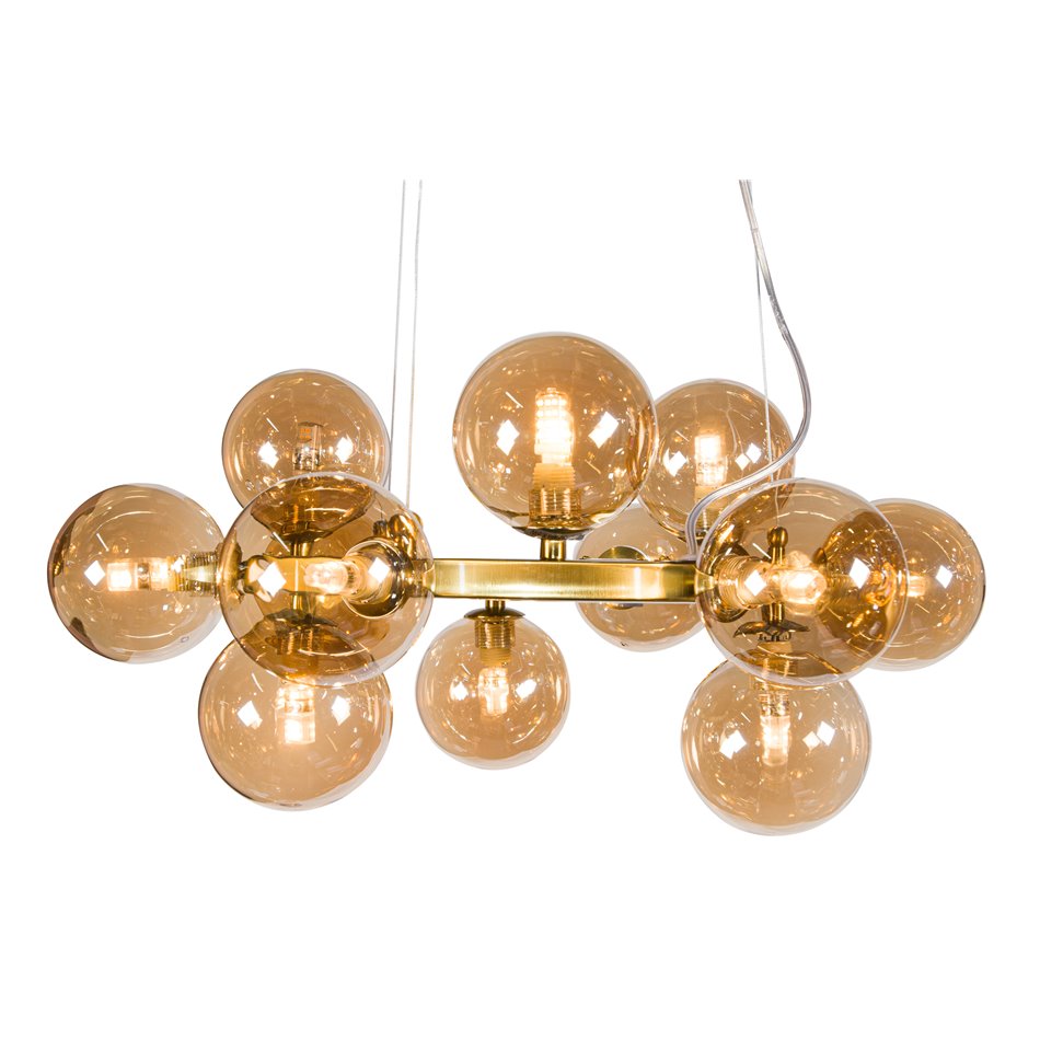 Ceiling lamp Radom amber, H12-30cm, D50cm, G9x12 Max 35W