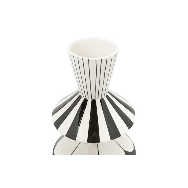 Ваза Graphic I, бело-черная, D12x H25cm