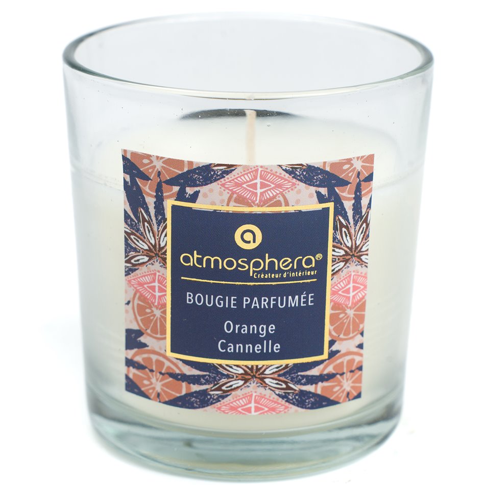 Scented candle Neda, orange scent, 110g, 7x7x8cm