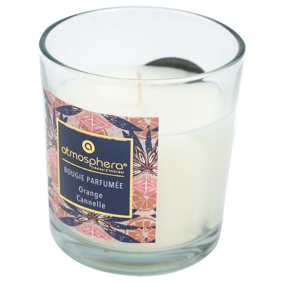 Scented candle Neda, orange scent, 110g, 7x7x8cm