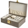 Jewellery box Hannja laser, beige PU, H9x27x18cm
