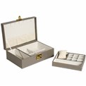 Jewellery box Hannja laser, beige PU, H9x27x18cm