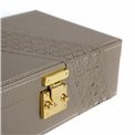 Jewellery box Hannja laser, beige PU, H9x27x18cm