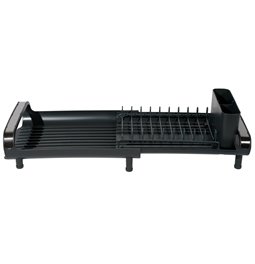 Dish drain Etira, black, metal/plastic, 13x49x20cm
