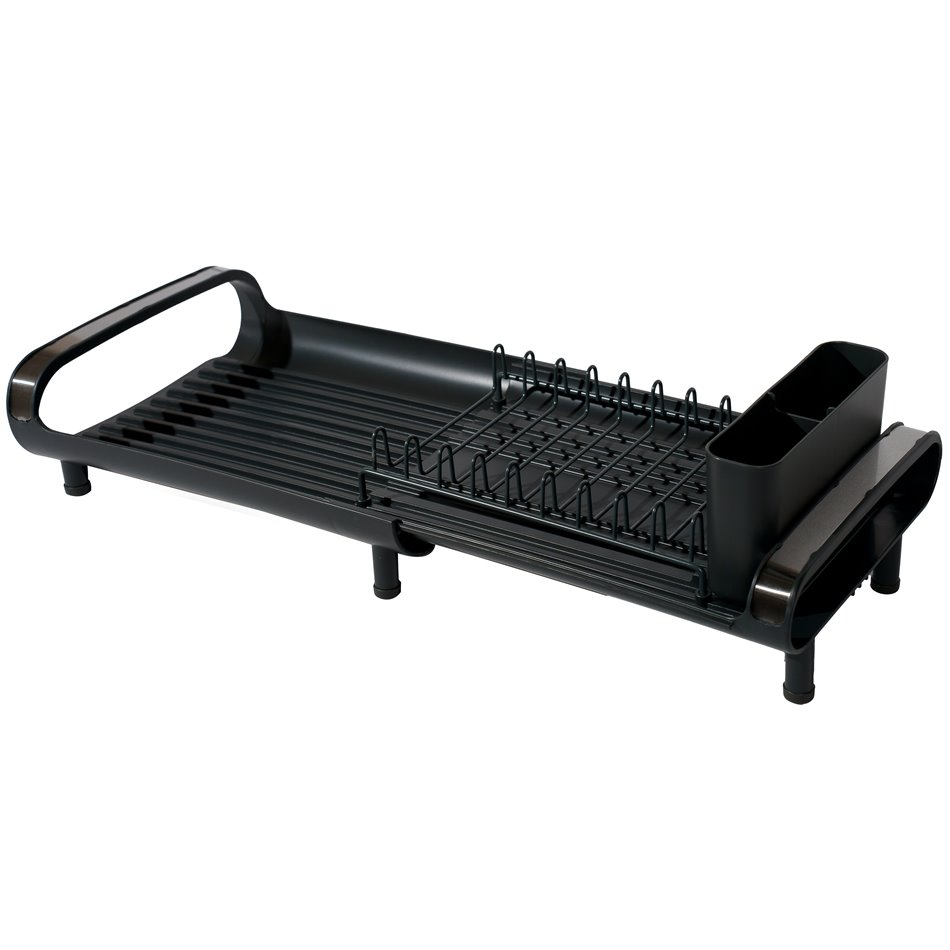 Dish drain Etira, black, metal/plastic, 13x49x20cm
