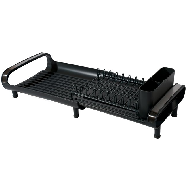 Dish drain Etira, black, metal/plastic, 13x49x20cm