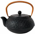 Teapot Flower, black, cast iron, 1L, 19.2x15.4x9cm