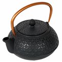 Teapot Flower, black, cast iron, 1L, 19.2x15.4x9cm