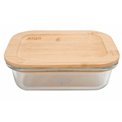 Glass box with bamboo lid, 0.56 l, 6x17.5x13cm
