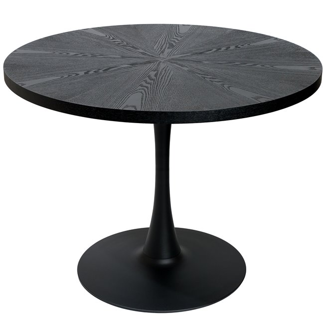 Valgomojo stalas Torino, juodas medžio lukštas D100xH76cm