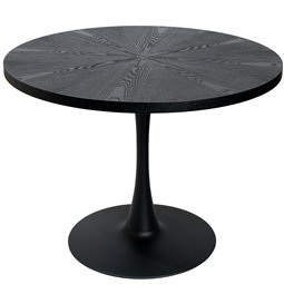 Valgomojo stalas Torino, juodas medžio lukštas D100xH76cm