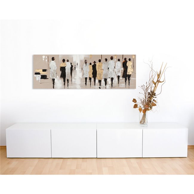 Acrylic painting Fashion week III, 50x150cm