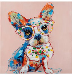 Picture Funny dog with glassess, 70x70cm